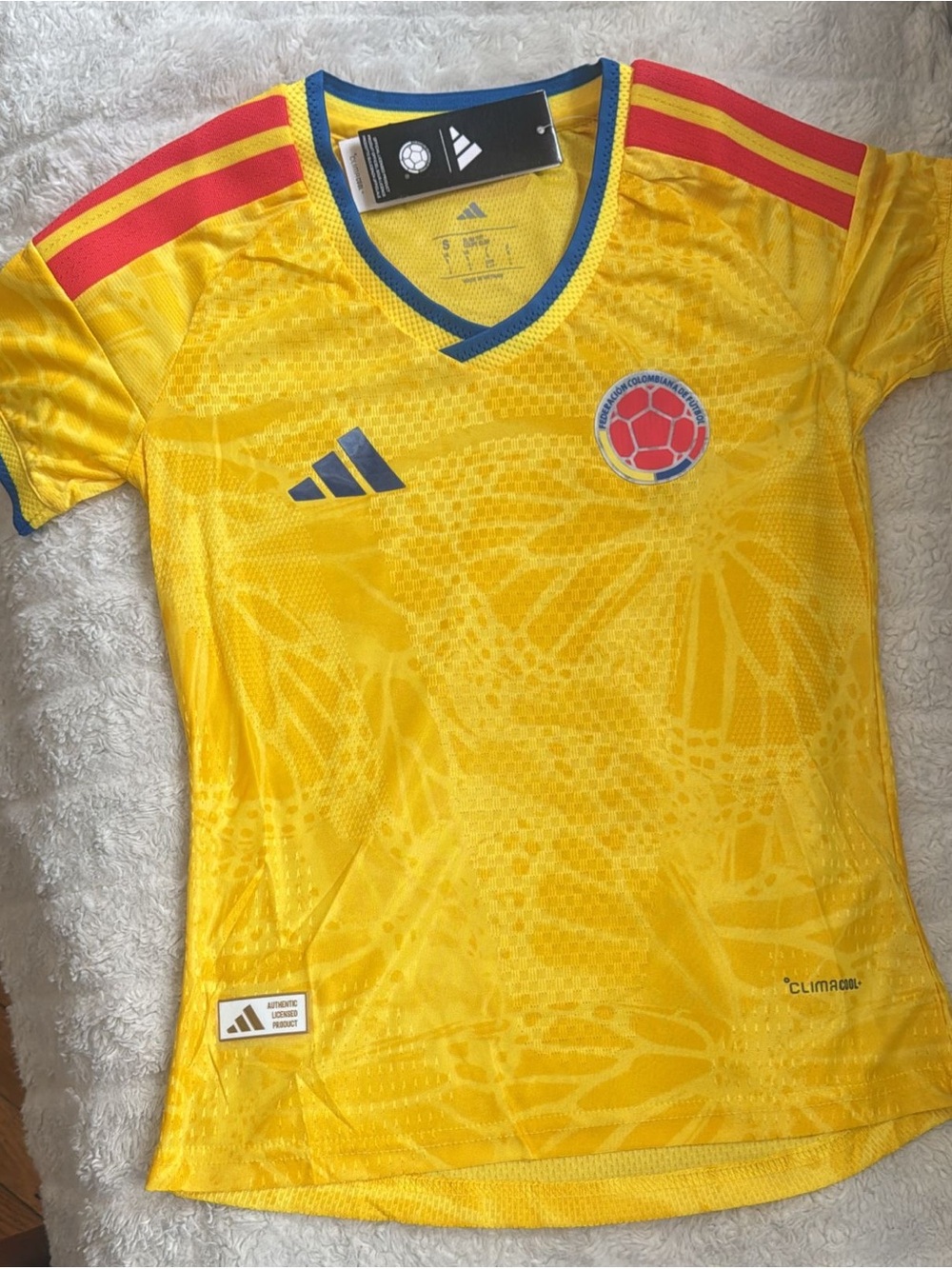 Adidas  Women Colombian Jersey Yellow & Navy Blue (2) - Picture 2 of 3